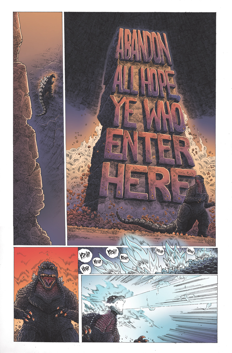 Illustration for article titled Exclusive IDW preview: New comics series sends Godzilla to hell